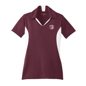 TZA JC 0027 Women's Sport Tek Polo LST655 Maroon & White