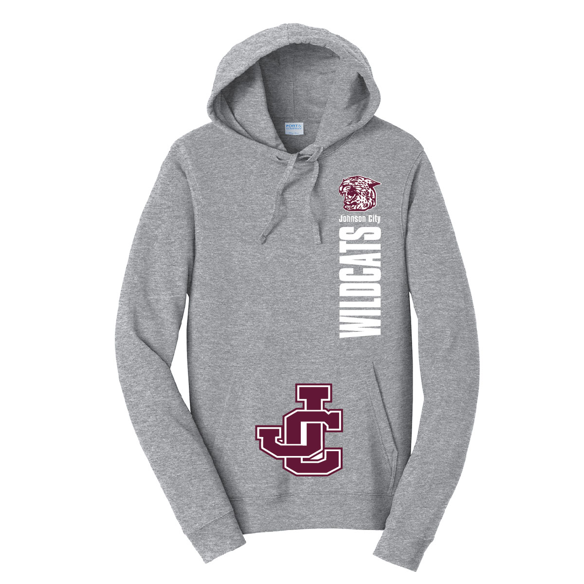 TZA JC 0038 Fan Favorite Pocket Hoodie PC850H Athletic Heather