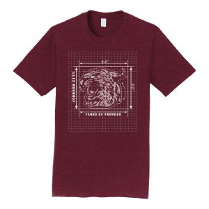 TZA JC 0047 Blueprint T shirt Design PC450 Athletic Maroon Front
