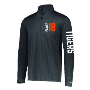 TZA UE 0009 Quarter Zip Sleeve QZ7EAM Black Front